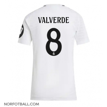 Billige Fotballdrakt Real Madrid Federico Valverde #8 Replika Hjemmedrakt Dame 2024-25 Kortermet